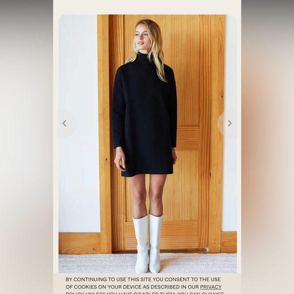 Black Turtleneck Sweater Ponte dress- S - Picture 3 of 4